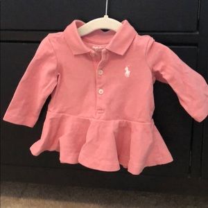 Ralph Lauren long sleeve pink  polo shirt 3M
